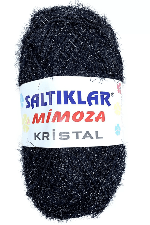SALTIKLAR RT-P8BQEK8RRC 1 Adet Mimoza Kristal Işıltılı Şal Patik Yelek İpi Siyah