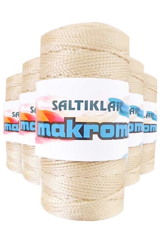 SALTIKLAR RT-RYL-5ARSLTMKRM230 5 Adet Polyester Makrome İpi 230 Açık Bej 100 Gr