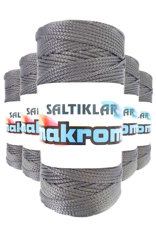 SALTIKLAR RT-RYL-5ARSLTMKRM423 5 Adet Polyester Makrome İpi 423 Gri 100 Gr