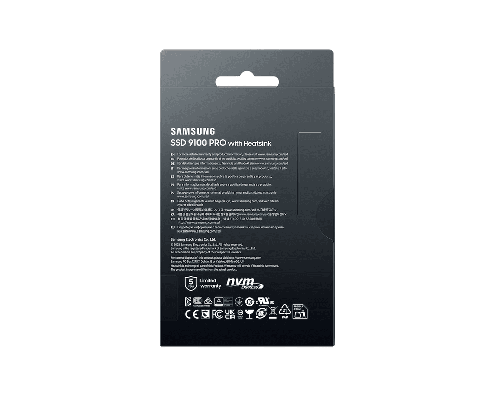 Samsung 9100 Pro 2TB M.2 NVMe SSD Soğutuculu 14700MB/s