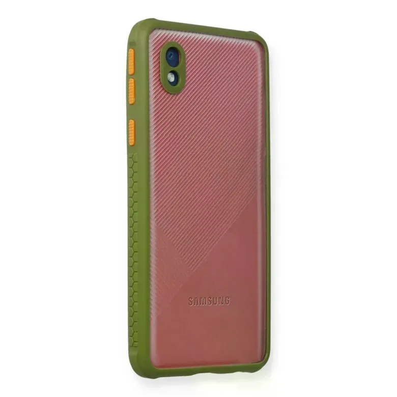 Samsung Galaxy A01 Core Kılıf Miami Şeffaf Silikon - Yeşil