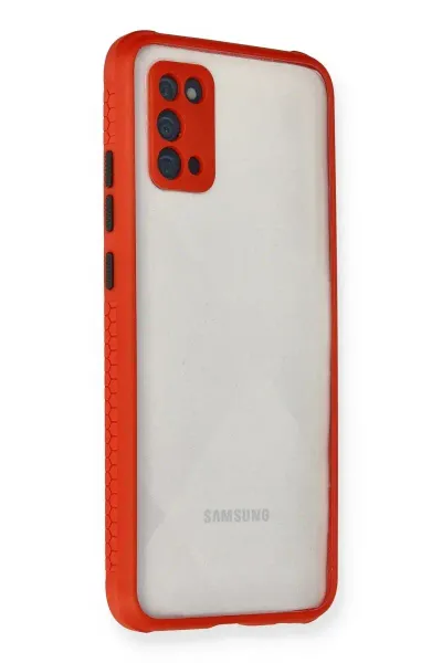 Samsung Galaxy A02S Kılıf a Şeffaf Silikon - Kırmızı