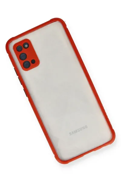 Samsung Galaxy A02S Kılıf a Şeffaf Silikon - Kırmızı