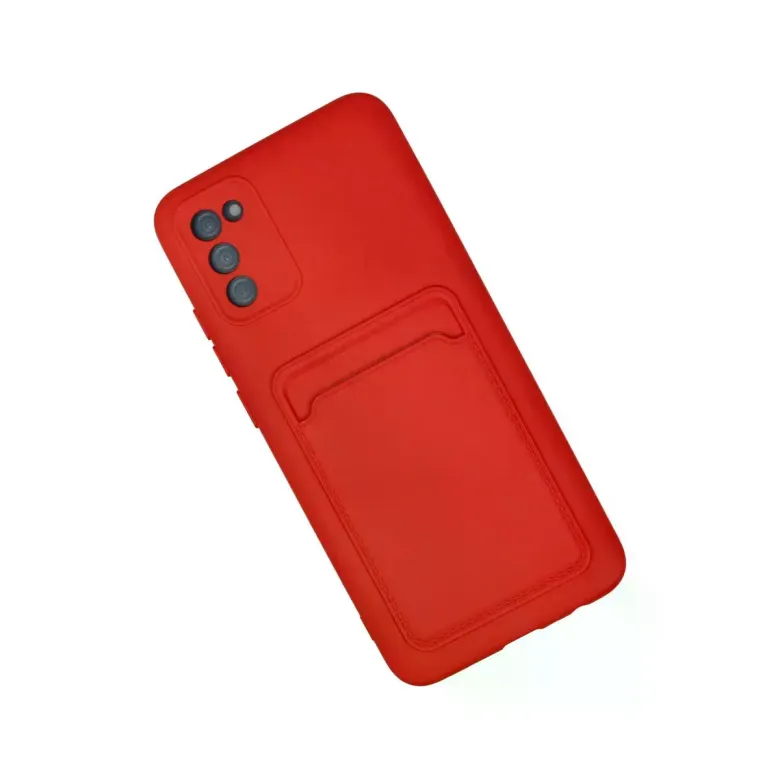 Samsung Galaxy A02S Kılıf Kelvin Kartvizitli Silikon - Kırmızı