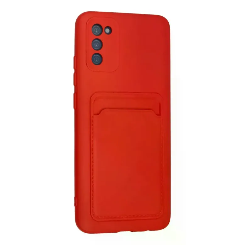 Samsung Galaxy A02S Kılıf Kelvin Kartvizitli Silikon - Kırmızı
