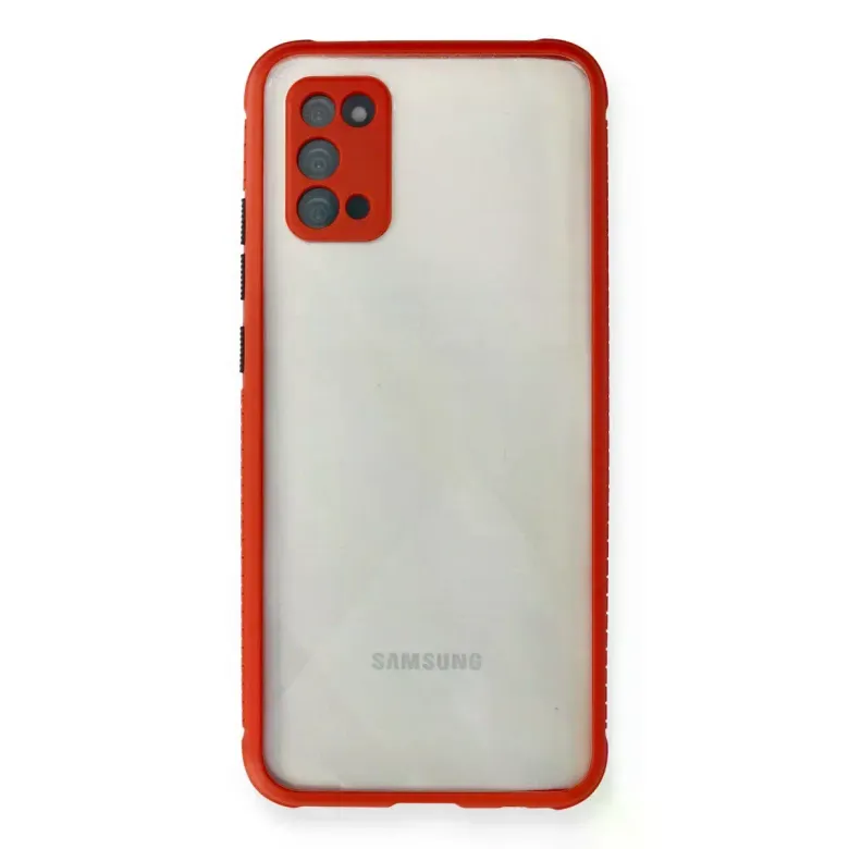 Samsung Galaxy A02S Kılıf Miami Şeffaf Silikon - Kırmızı
