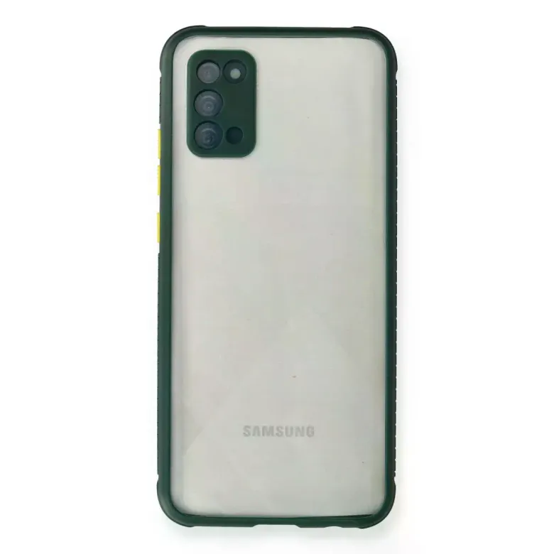 Samsung Galaxy A02S Kılıf Miami Şeffaf Silikon - Koyu Yeşil