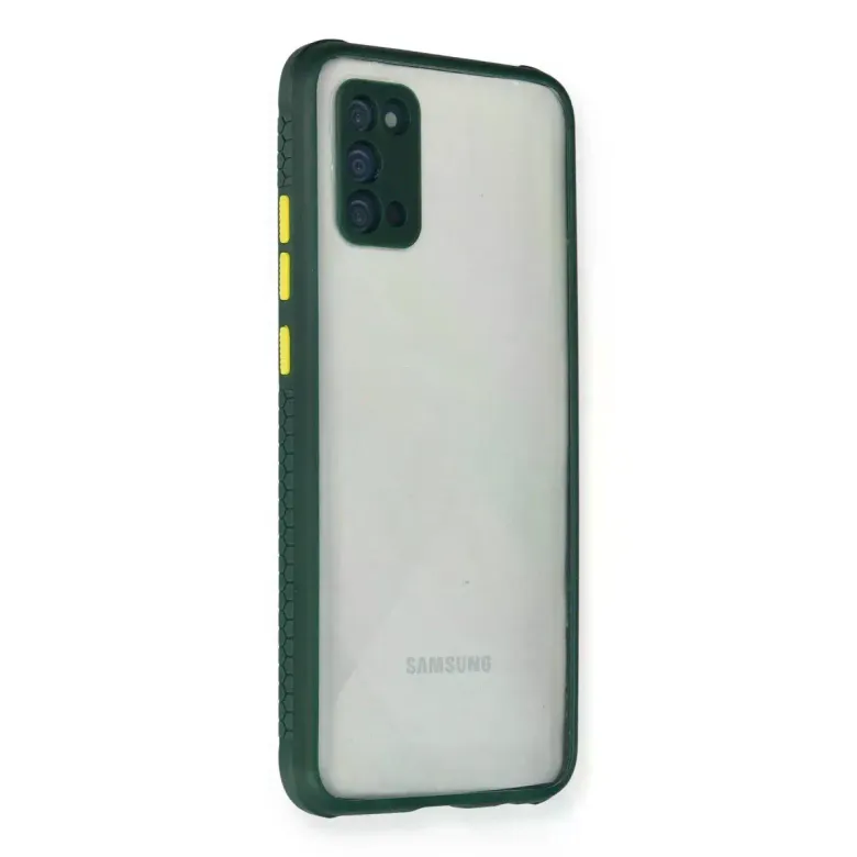 Samsung Galaxy A02S Kılıf Miami Şeffaf Silikon - Koyu Yeşil