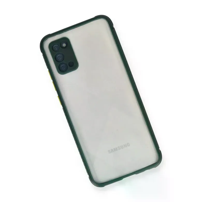 Samsung Galaxy A02S Kılıf Miami Şeffaf Silikon - Koyu Yeşil