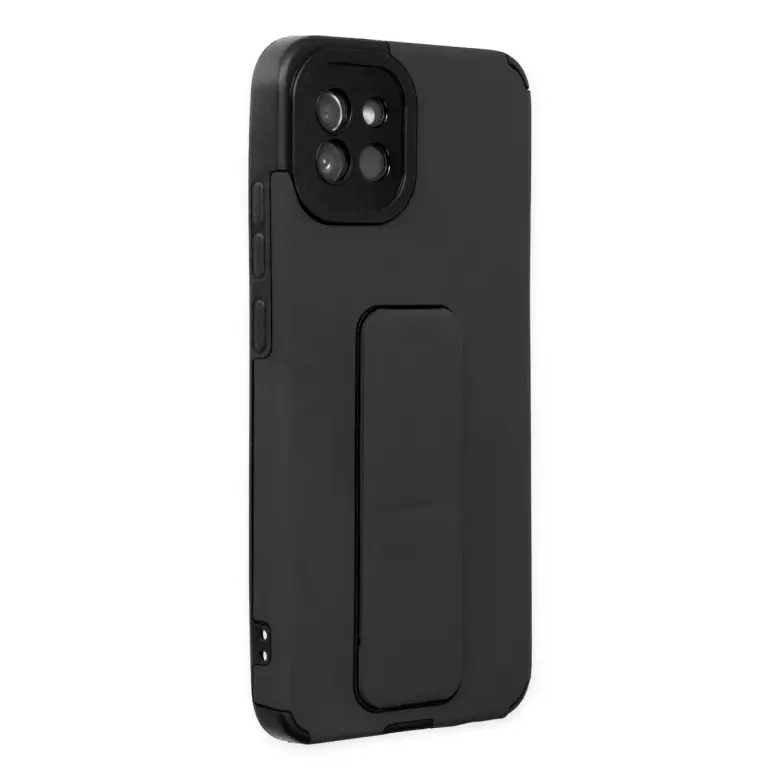 Samsung Galaxy A03 Kılıf Mega Standlı Silikon - Siyah
