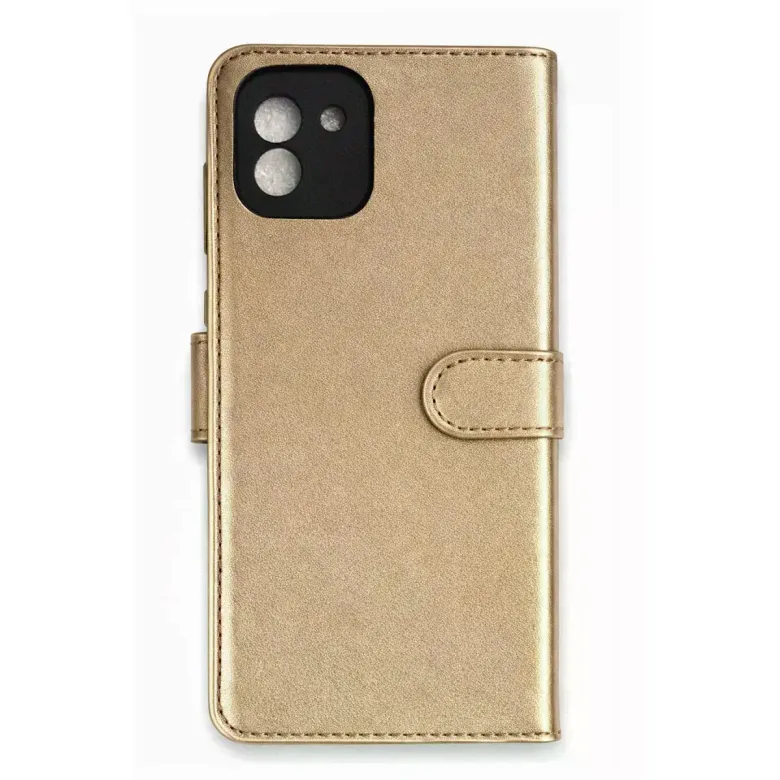 Samsung Galaxy A03 Kılıf Trend S Plus Kapaklı Kılıf - Gold