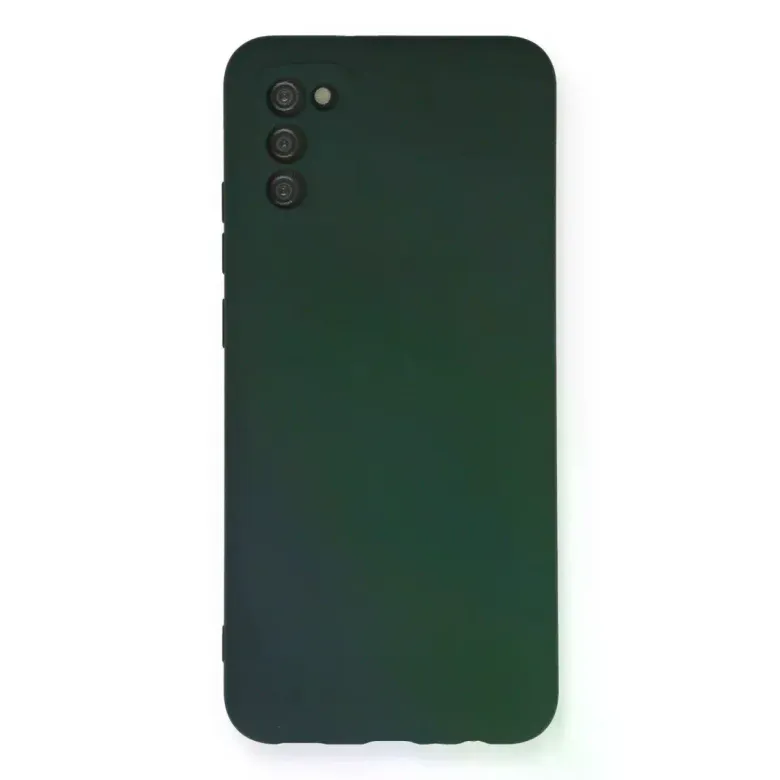 Samsung Galaxy A03s Kılıf Nano İçi Kadife Silikon - Koyu Yeşil