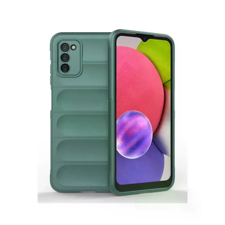 Samsung Galaxy A03s Kılıf Optimum Silikon - Koyu Yeşil