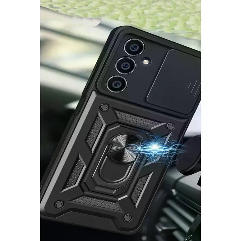 Samsung Galaxy A05 Kılıf Pars Lens Yüzüklü Silikon - Kırmızı