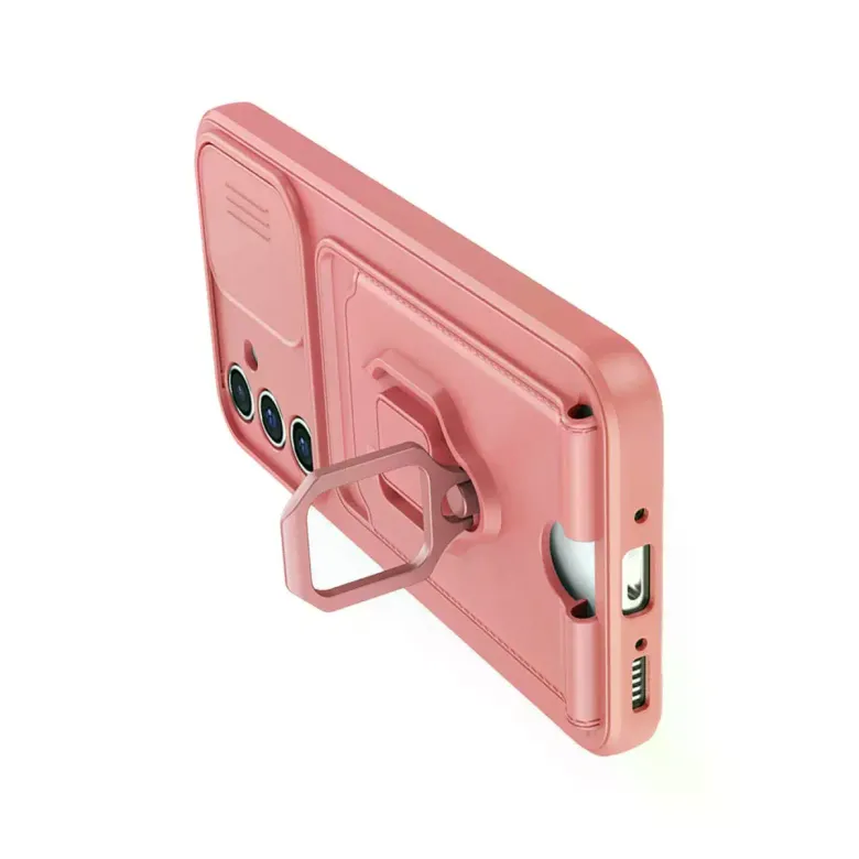 Samsung Galaxy A05s Kılıf Zuma Kartvizitli Yüzüklü Silikon - Pembe