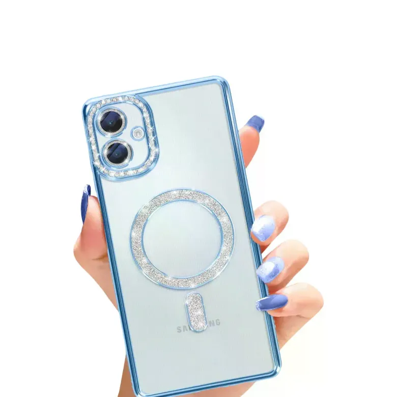 Samsung Galaxy A06 Joke Simli Magneticsafe Kılıf - Mavi