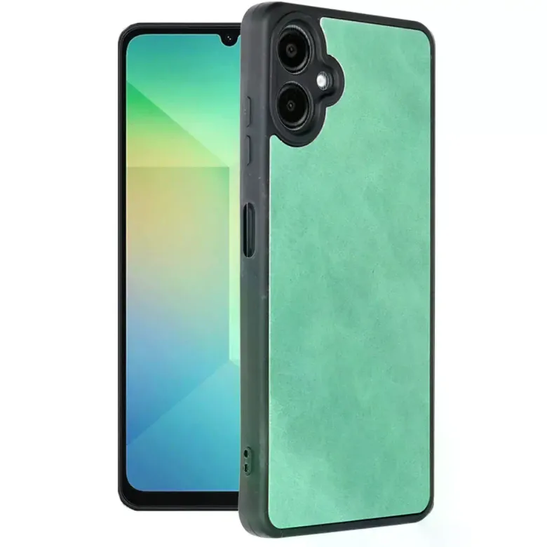Samsung Galaxy A06 Kılıf Aras Deri Kapak - Koyu Yeşil