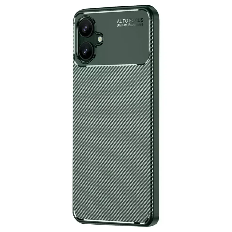 Samsung Galaxy A06 Kılıf Auto Focus Karbon Kapak - Koyu Yeşil