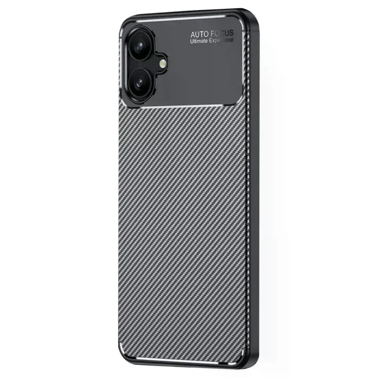 Samsung Galaxy A06 Kılıf Auto Focus Karbon Kapak - Siyah