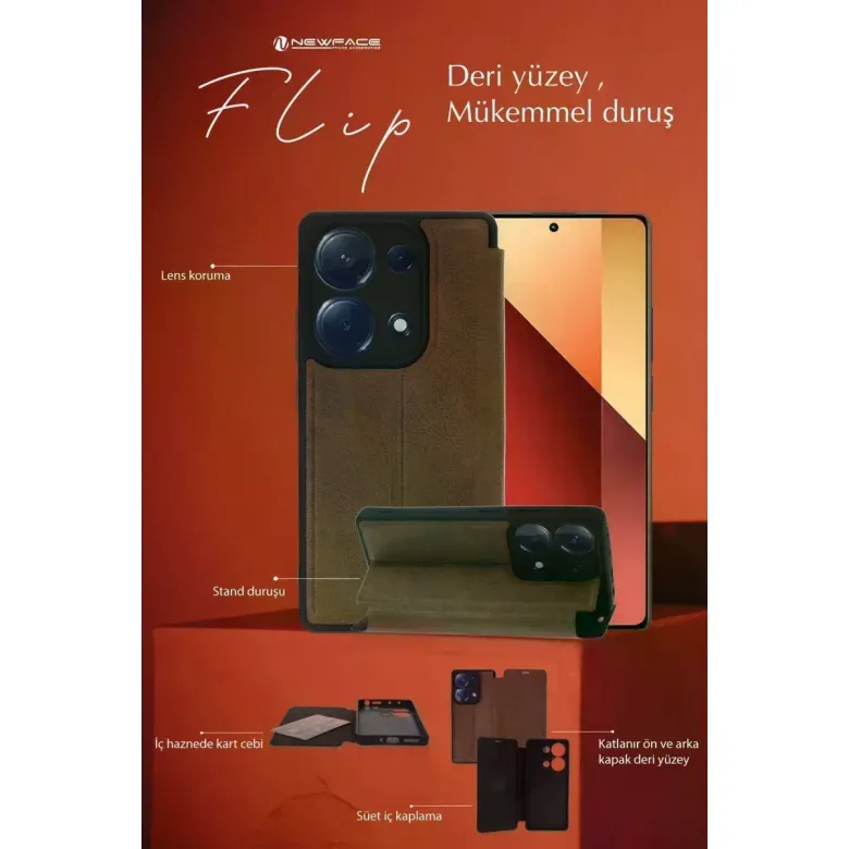 Samsung Galaxy A06 Kılıf Flip Cover - Taba