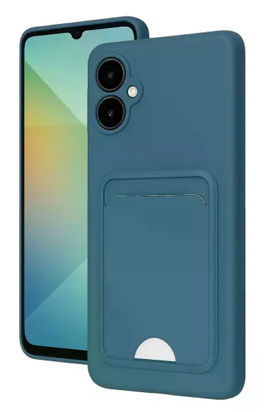Samsung Galaxy A06 Kılıf Kelvin Kartvizitli Silikon - Mavi