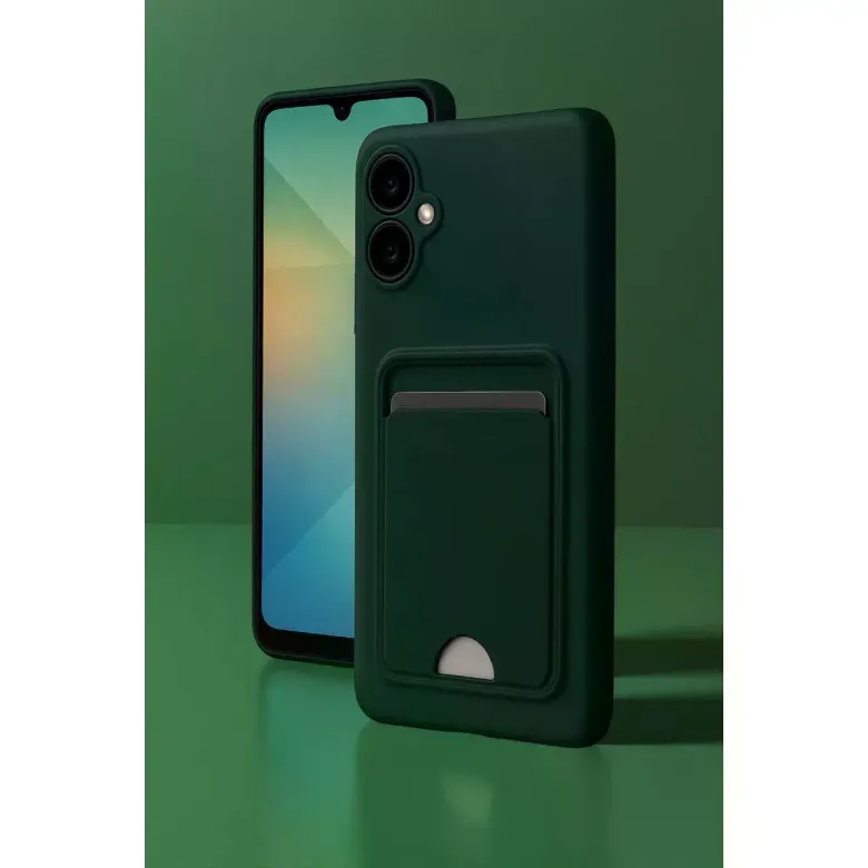 Samsung Galaxy A06 Kılıf Kelvin Kartvizitli Silikon - Siyah