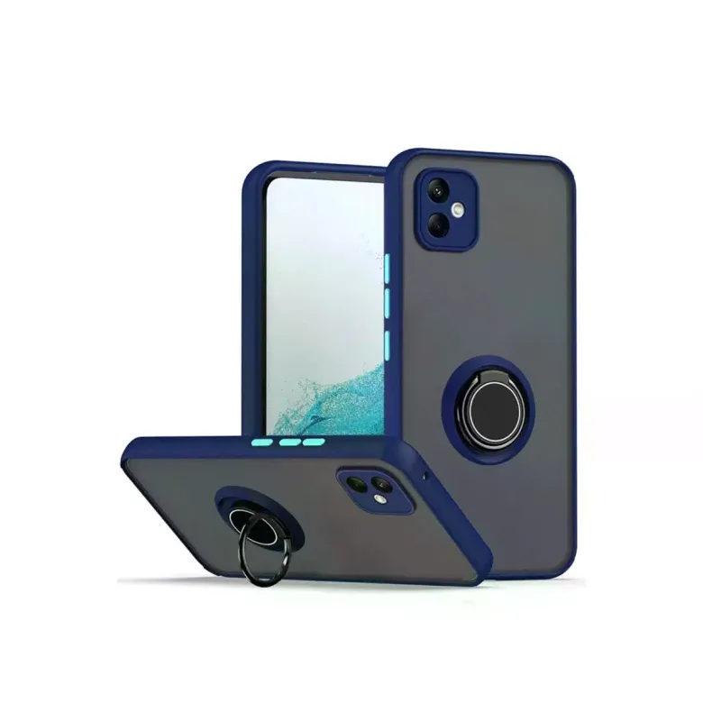 Samsung Galaxy A06 Kılıf Montreal Yüzüklü Silikon Kapak - Lacivert