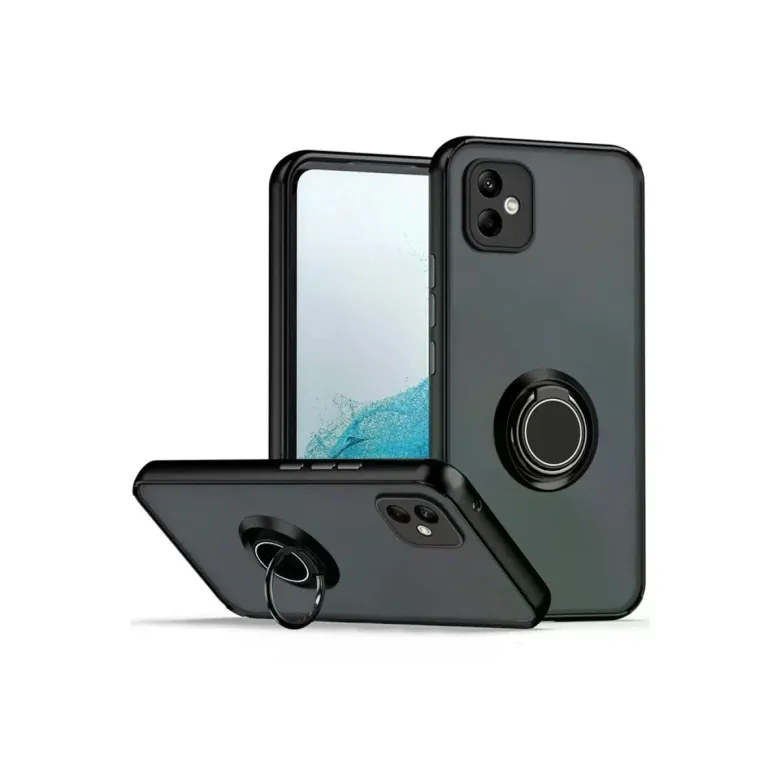 Samsung Galaxy A06 Kılıf Montreal Yüzüklü Silikon Kapak - Siyah