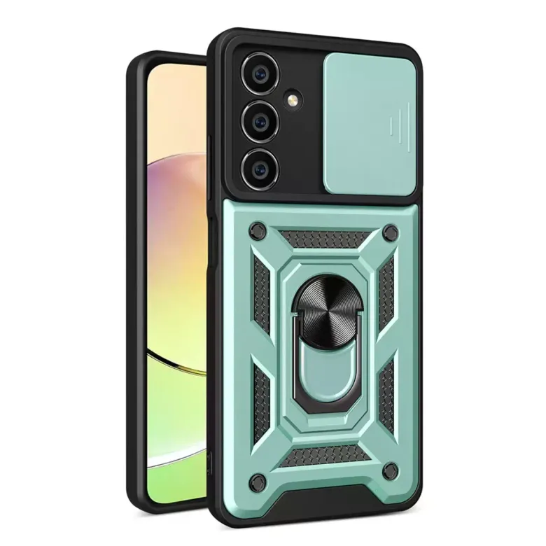 Samsung Galaxy A15 4g Kılıf Pars Lens Yüzüklü Silikon - Yeşil