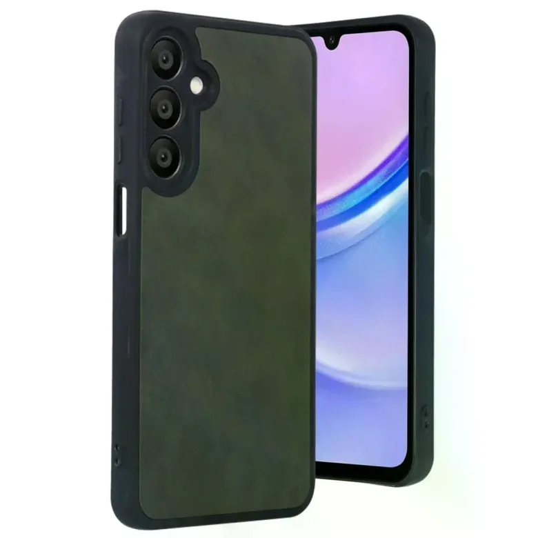 Samsung Galaxy A16 5g Kılıf Aras Deri Kapak - Koyu Yeşil