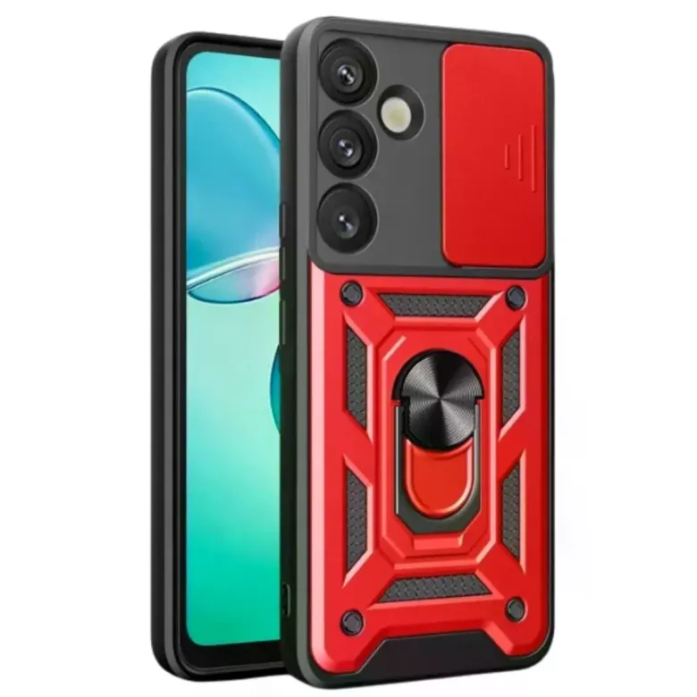 Samsung Galaxy A17 5g Pars Lens Yüzüklü Silikon - Kırmızı