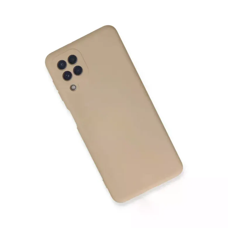 Samsung Galaxy A22 Kılıf Nano İçi Kadife Silikon - Pudra