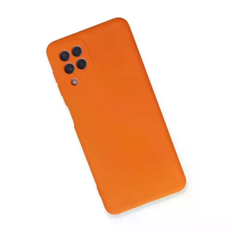 Samsung Galaxy A22 Kılıf Nano İçi Kadife Silikon - Turuncu