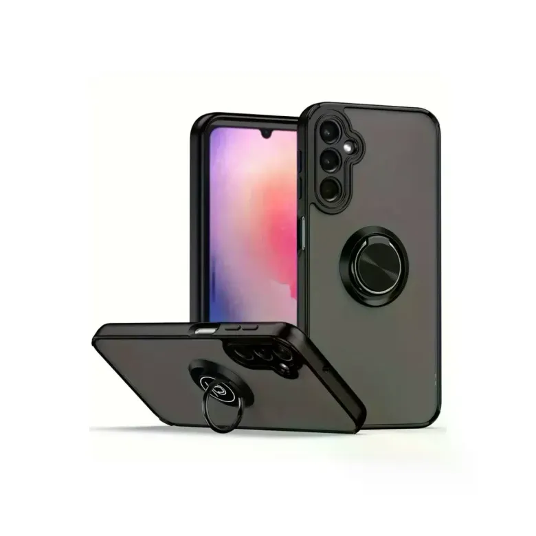 Samsung Galaxy A26 Kılıf Montreal Yüzüklü Silikon Kapak - Siyah