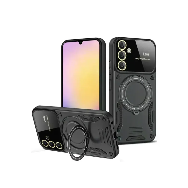 Samsung Galaxy A35 5g Kılıf Joy Lens Standlı Kapak - Siyah
