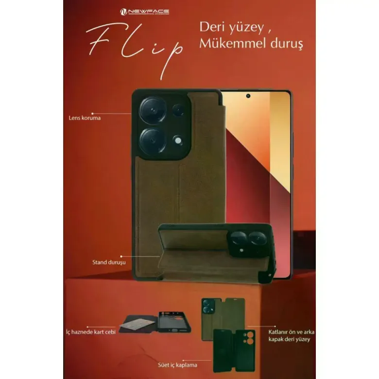 Samsung Galaxy A36 Kılıf Flip Cover - Taba