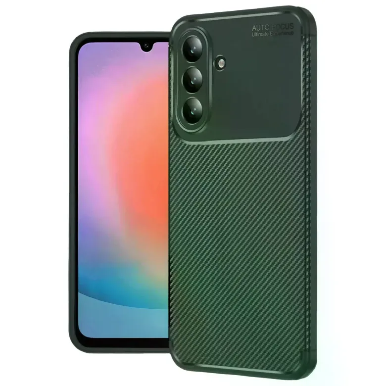Samsung Galaxy A37 5g Auto Focus Karbon Kapak - Koyu Yeşil