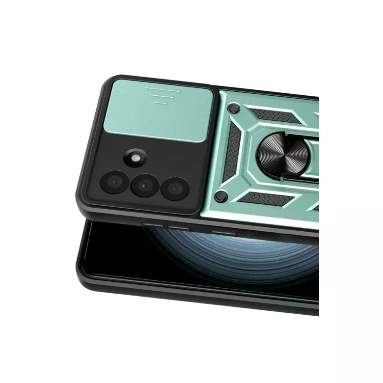 Samsung Galaxy A37 5g Pars Lens Yüzüklü Silikon - Yeşil