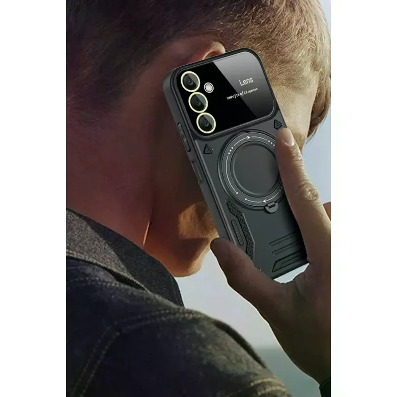 Samsung Galaxy A54 5g Kılıf Joy Lens Standlı Kapak - Kırmızı