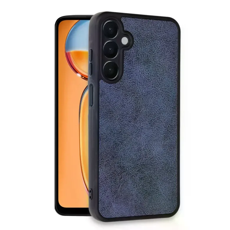 Samsung Galaxy A55 5g Kılıf Aras Deri Kapak - Lacivert