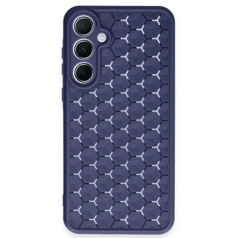 Samsung Galaxy A55 5g Kılıf Petek Silikon Kapak - Lacivert