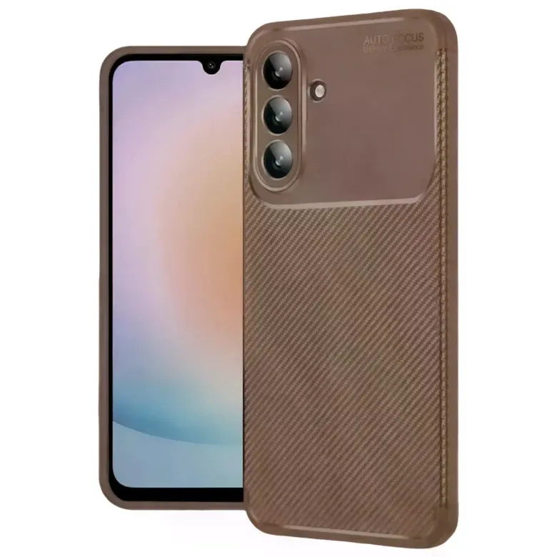 Samsung Galaxy A57 5g Auto Focus Karbon Kapak - Kahverengi
