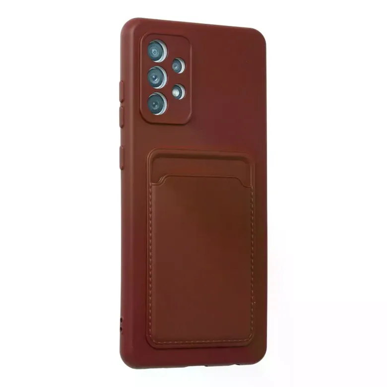 Samsung Galaxy A72 Kılıf Kelvin Kartvizitli Silikon - Bordo