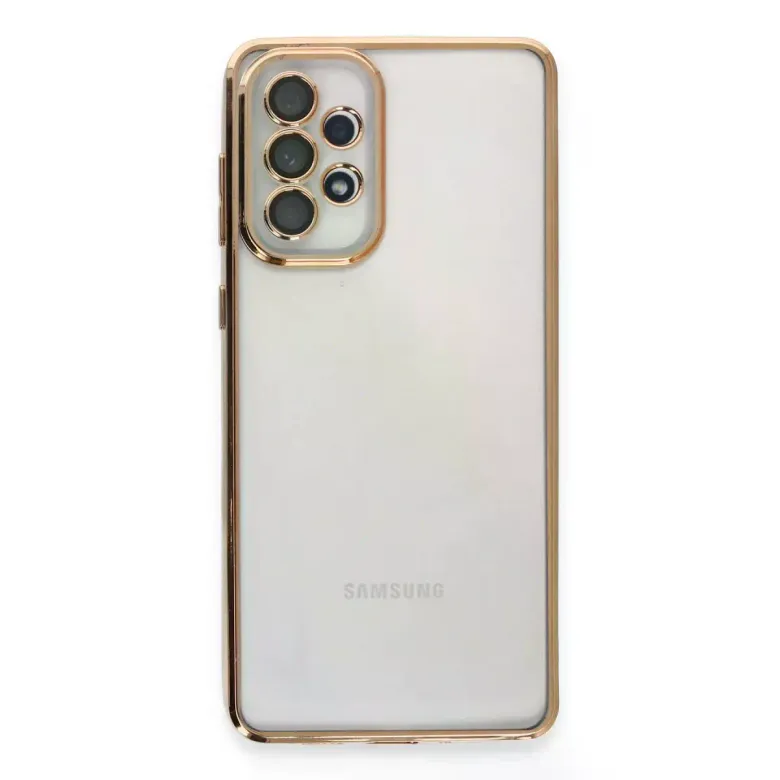 Samsung Galaxy A73 5g Kılıf Razer Lensli Silikon - Gold