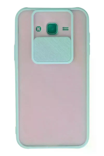 Samsung Galaxy J7 Kılıf Palm Buzlu Kamera Sürgülü Silikon - Turkuaz