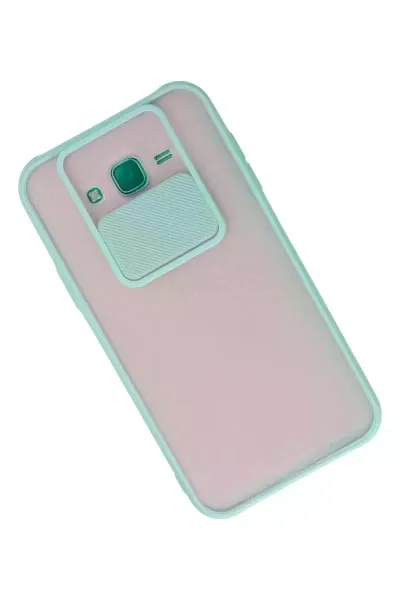 Samsung Galaxy J7 Kılıf Palm Buzlu Kamera Sürgülü Silikon - Turkuaz