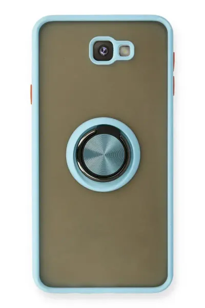 Samsung Galaxy J7 Prime Kılıf Montreal Yüzüklü Silikon Kapak - Buz Mavi