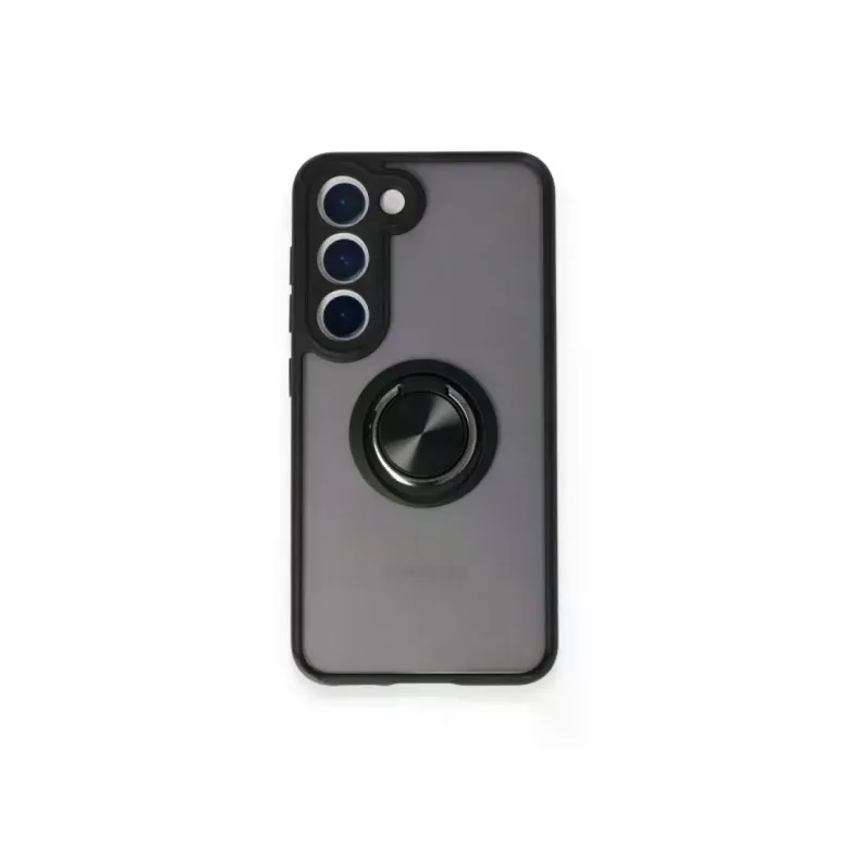 Samsung Galaxy M15 Kılıf Montreal Yüzüklü Silikon Kapak - Siyah