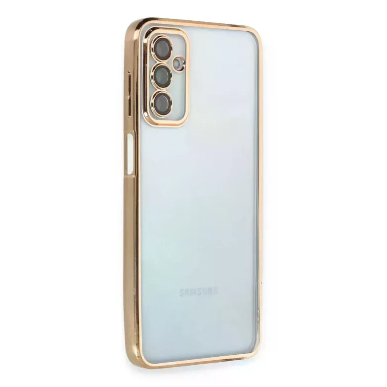 Samsung Galaxy M23 Kılıf Razer Lensli Silikon - Gold