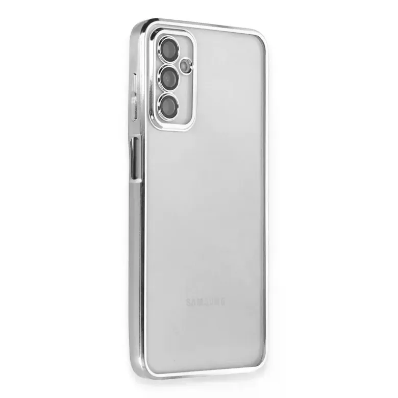 Samsung Galaxy M23 Kılıf Razer Lensli Silikon - Gümüş
